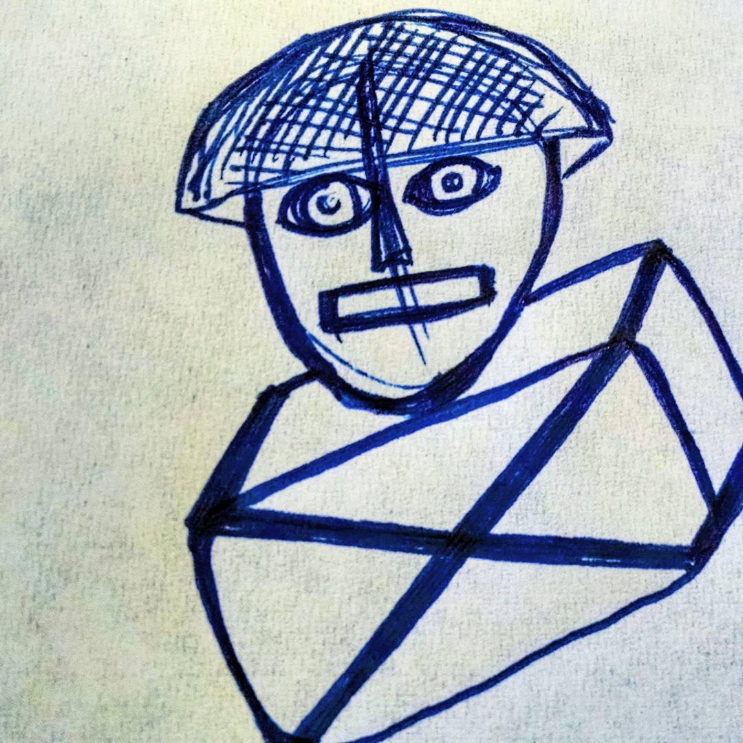 Bored doodles at the employment office