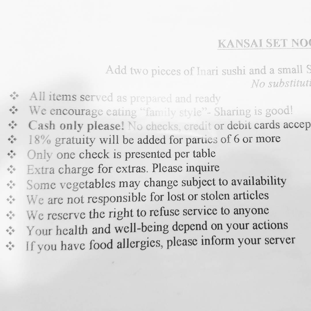 Getting a bit preachy, menu! (See the second to last one)